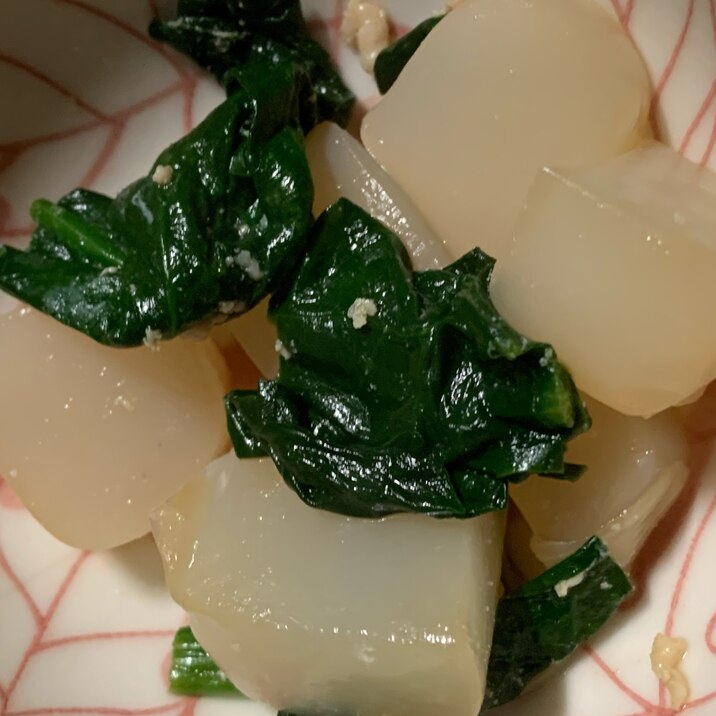 ほうれん草とこんにゃくのしみしみ煮物